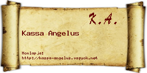 Kassa Angelus névjegykártya